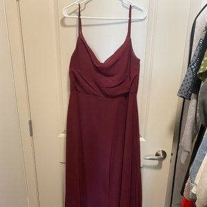 AZAZIE DAENERYS Color Cabernet Bridesmaid Dress Worn Once Size 14 Regular